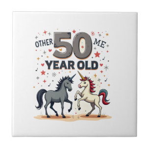 Azulejo De Cerâmica Unicórnio Cavalo Gráfico Vintage Engraçado Anivers