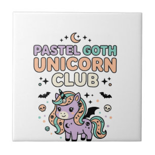 Azulejo De Cerâmica Unicórnio Pastel Goth Unicórnio Clube Gráfico Mode