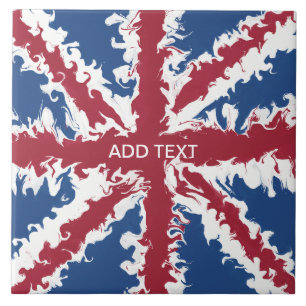 Azulejo De Cerâmica Union Jack Liquid Art Artesanato DIY