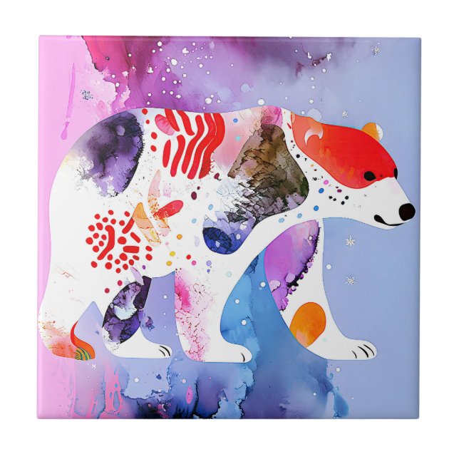 Azulejo De Cerâmica Urso Celestial com Sorriso (Frente)