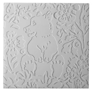 Azulejo De Cerâmica Urso Cinza Branca de Floresta Negra