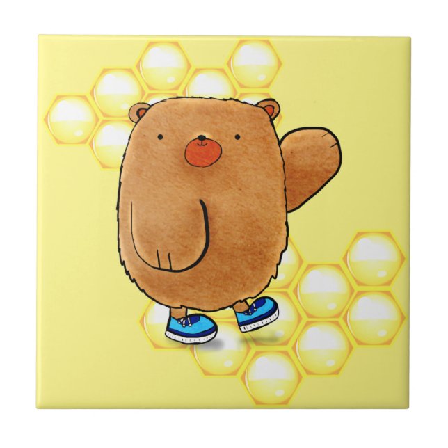 Azulejo De Cerâmica Urso de Mel Doce (Frente)