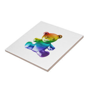 Azulejo De Cerâmica Urso de pelúcia de metal polido SlipperyJoe's grad