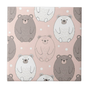 Azulejo De Cerâmica Urso Fofo - Floresta de Pastéis Suaves (2)