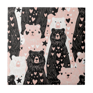 Azulejo De Cerâmica Urso Fofo - Floresta de Pastéis Suaves (5)