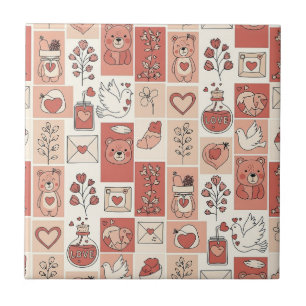 Azulejo De Cerâmica Urso Fofo - Floresta de Pastéis Suaves (6)