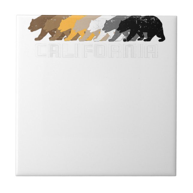 Azulejo De Cerâmica Urso Gay da Califórnia em Perturbação (Frente)