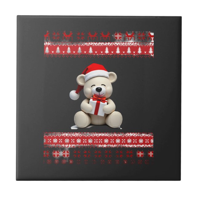 Azulejo De Cerâmica Urso Natal Natal (1) (Frente)