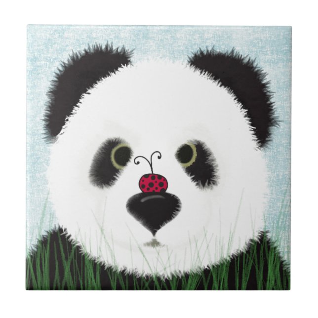 Azulejo De Cerâmica Urso Panda Adorável (Frente)