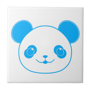 Azulejo De Cerâmica Urso Panda de Kawaii Azul