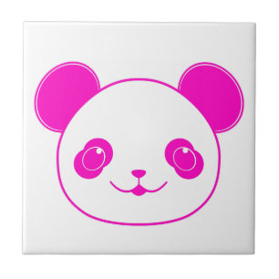 Azulejo De Cerâmica Urso Panda de Kawaii Rosa