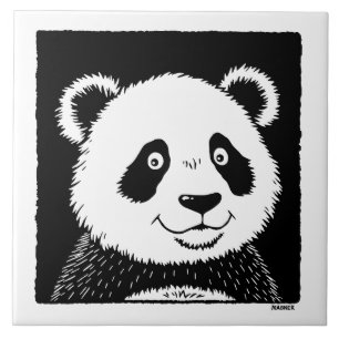Azulejo De Cerâmica Urso Panda Gigante