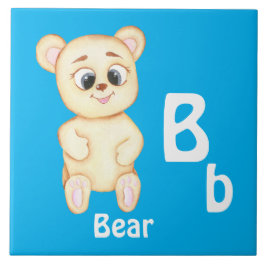 Azulejo De Cerâmica Urso personalize ABC: Letra B - Adicione Seu Nome