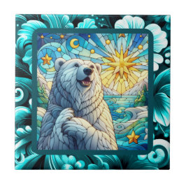 Azulejo De Cerâmica Urso Polar Cinzento Grátis Vidro Escondido