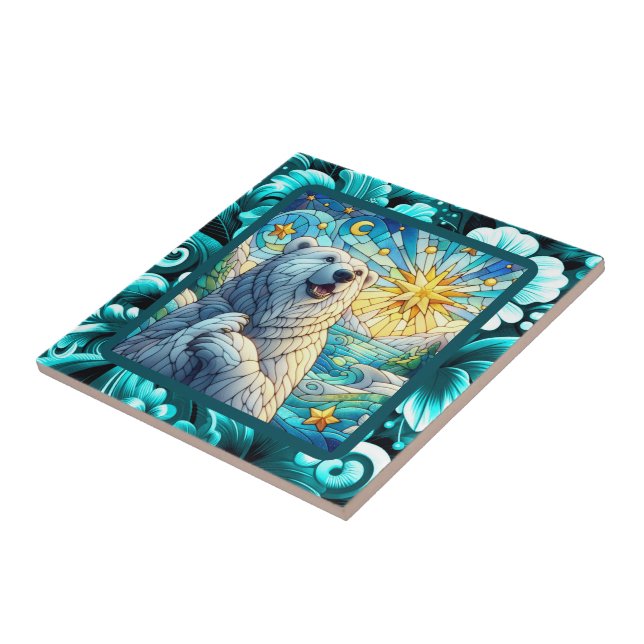 Azulejo De Cerâmica Urso Polar Cinzento Grátis Vidro Escondido (Lateral)