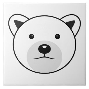Azulejo De Cerâmica Urso Polar de Cartoon Bonito