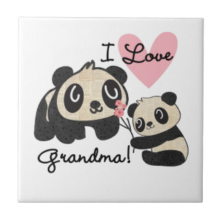 Azulejo De Cerâmica Ursos de panda eu amo a avó