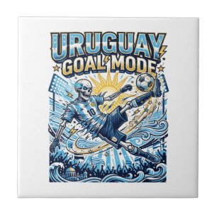 Azulejo De Cerâmica Uruguai Modo Gol Esqueleto Atacante Nações Dinâmic