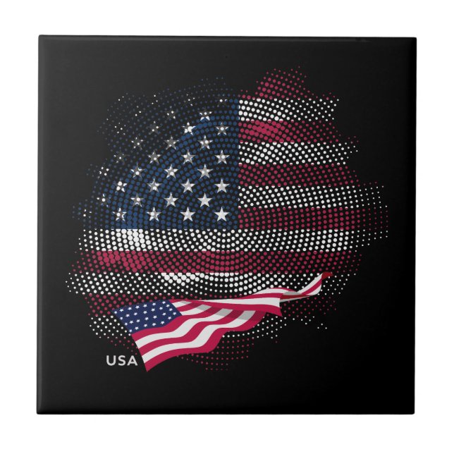 Azulejo De Cerâmica USA flag (Frente)