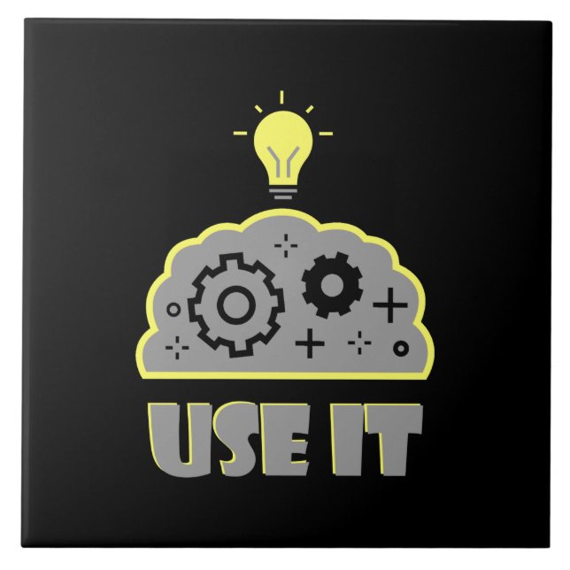 Azulejo De Cerâmica Use seu cérebro (Frente)