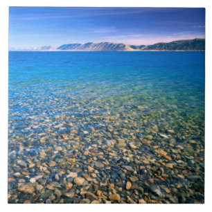 Azulejo De Cerâmica UTAH. EUA. Água clara do Bear Lake revela