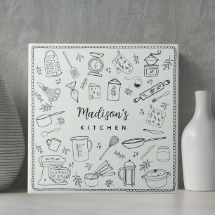Azulejo De Cerâmica Utensílios de Cozinha Personalizados Desenhados à