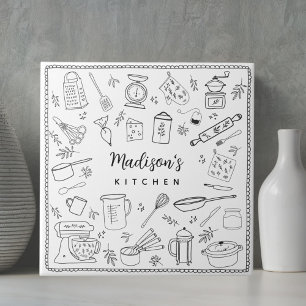 Azulejo De Cerâmica Utensílios de Cozinha Personalizados Desenhados à 
