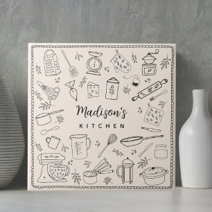 Azulejo De Cerâmica Utensílios de Cozinha Personalizados Desenhados à