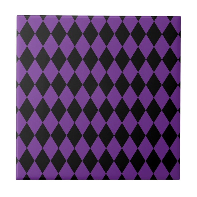 Azulejo De Cerâmica Uvas de Harlequin e Preto (Frente)