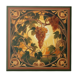 Azulejo De Cerâmica Uvas Douradas