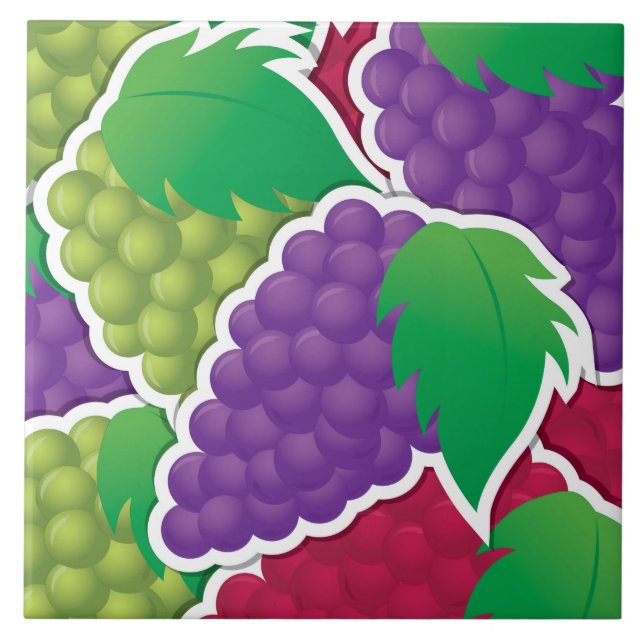 Azulejo De Cerâmica Uvas mistas de fundição (Frente)