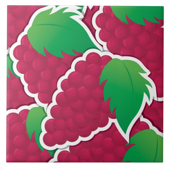 Azulejo De Cerâmica Uvas vermelhas funerárias (Frente)