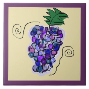 Azulejo De Cerâmica Uvas Whimsical