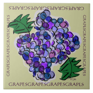 Azulejo De Cerâmica Uvas Whimsy