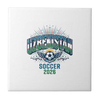 Azulejo De Cerâmica Uzbekistão Futebol 2026 Futebol Negrito Tipografia