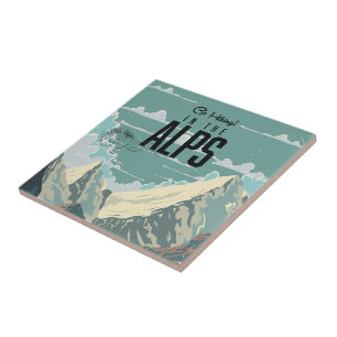 Azulejo De Cerâmica Vá fazer trilhas nos Alpes