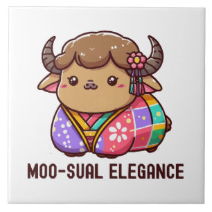 Azulejo De Cerâmica Vaca em Elegância nas Terras Altas