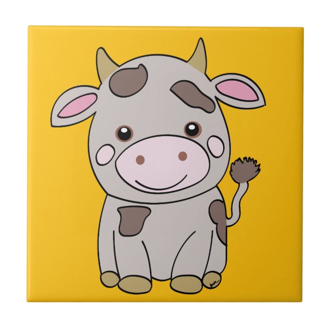 Azulejo De Cerâmica Vaca fofa (Frente)