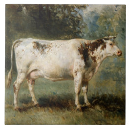 Azulejo De Cerâmica Vaca numa paisagem rural (animal Fazenda)