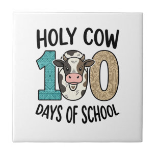 Azulejo De Cerâmica Vaca Sagrada 100 Dias de Escola Camisa de Vaca Vin