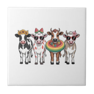 Azulejo De Cerâmica Vacas de Verão PNG, Fazenda da Praia
