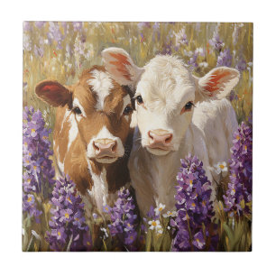 Azulejo De Cerâmica Vacas Leiteiras Cujas Folhas De Tremoço