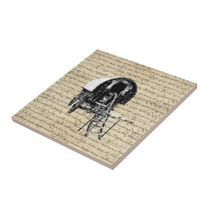 Azulejo De Cerâmica Vagão do cigano do Romani do vintage