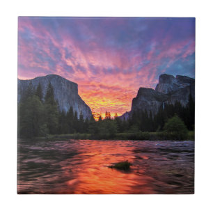 Azulejo De Cerâmica Vale vibrante do céu Yosemite