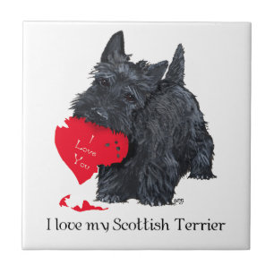 Azulejo De Cerâmica Valentine de Terrier Escocês