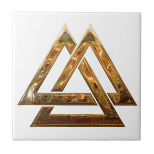 Azulejo De Cerâmica Valknut - ouro
