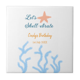 Azulejo De Cerâmica Vamos de carapaça-embriagada durante o aniversário