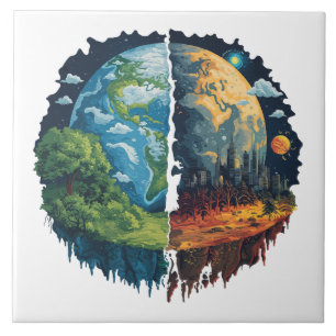 Azulejo De Cerâmica Vamos não matar o planeta