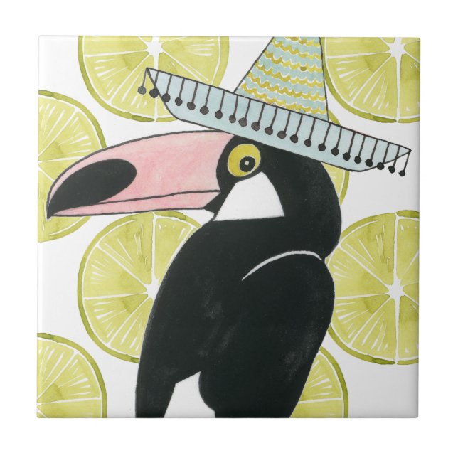 Azulejo De Cerâmica Vamos Taco Sobre Amor | Toucan Sombrero (Frente)