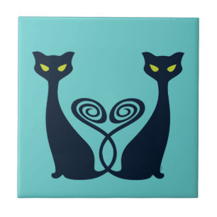 Azulejo De Cerâmica Vampiro Cat Duo